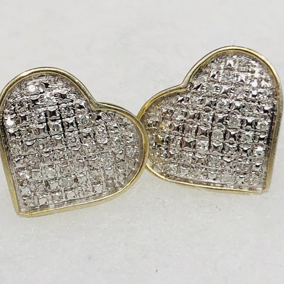 Diamond Heart-shaped Earrings with Sterling Silver - GND Designer - 2.3 Grams - Picture 3 of 12